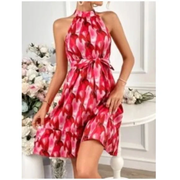 Womens New Medium Floral Pink Red Flowy Dress | Color: Pink/Red | Size: M | Katsboutiquee's Closet